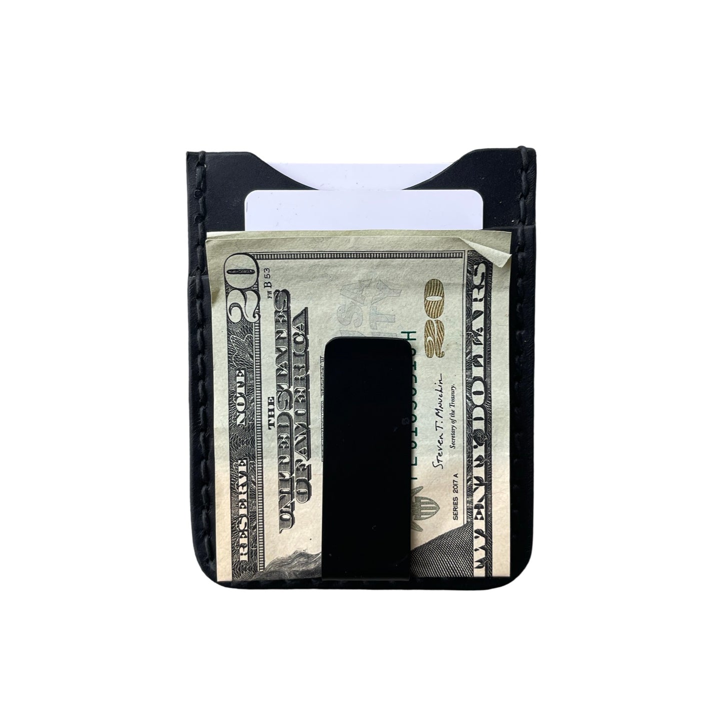 Vertical Cash Clip Wallet - Black